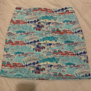 Vineyard vines tropical beach printed skirt